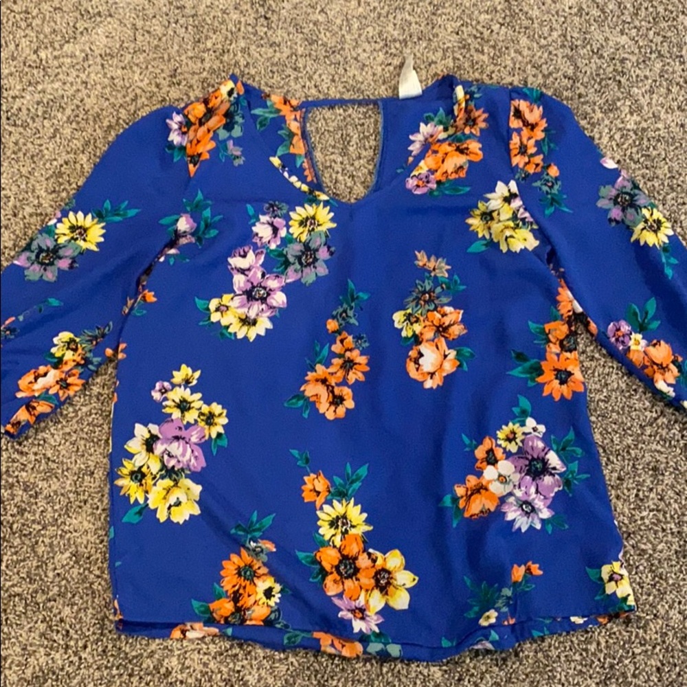Royal blue floral top